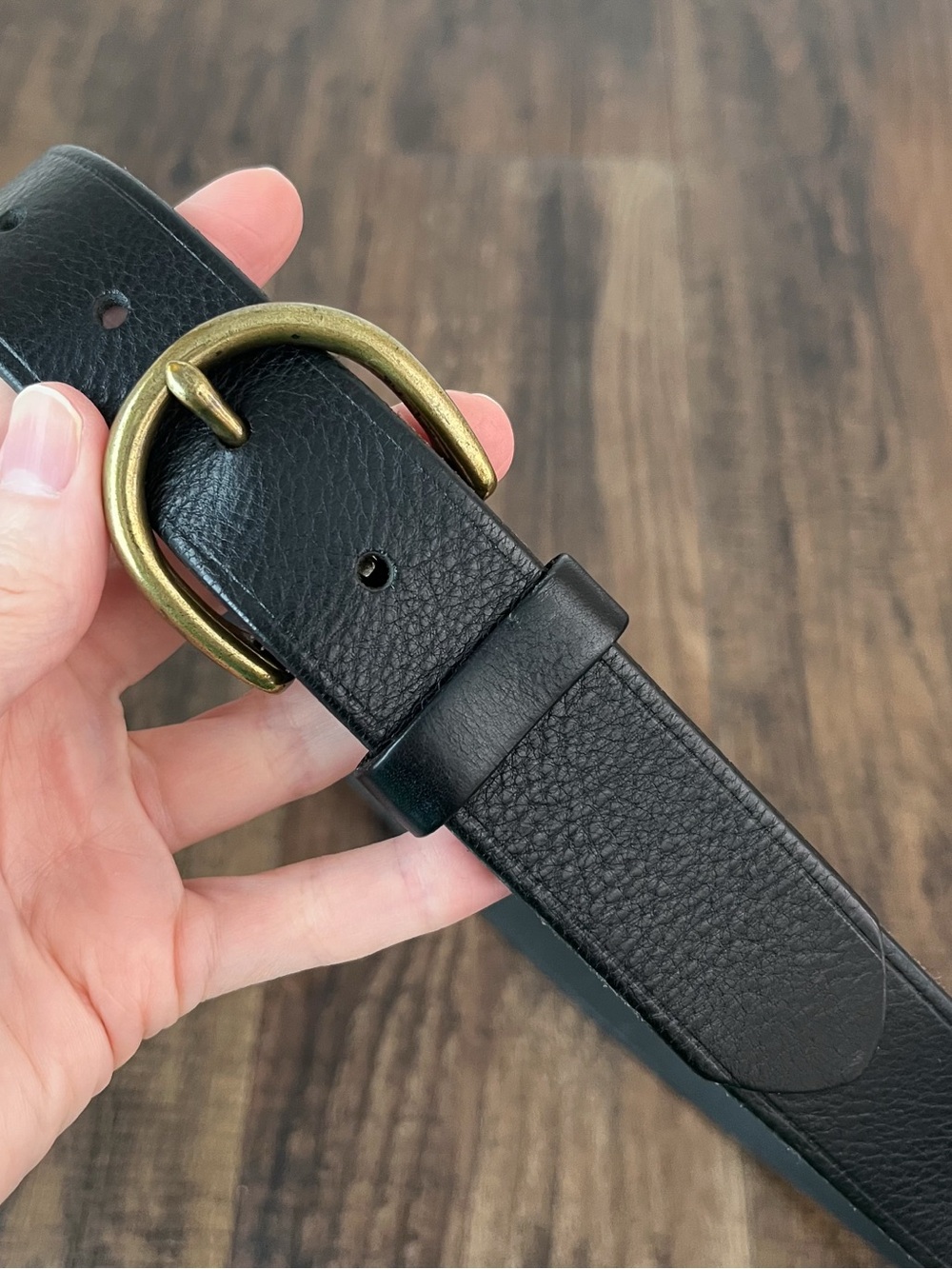 Madewell Pebbled Italian Leather Belt USA Made Classic Preppy Size Medium Black - Picture 3 of 14